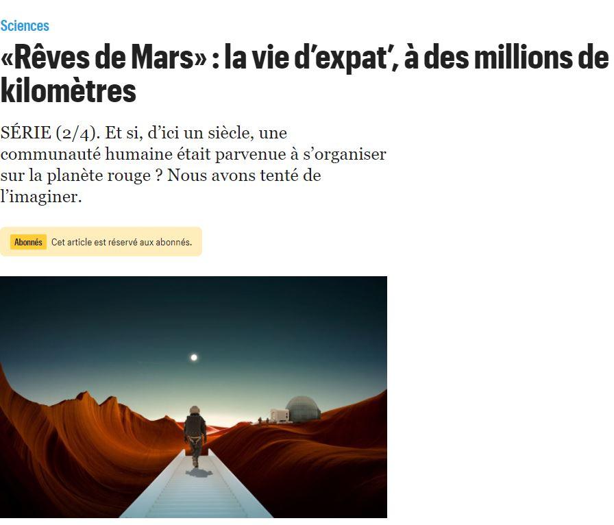 «Rêves de Mars» : la vie d’expat’, à des millions de kilomètres