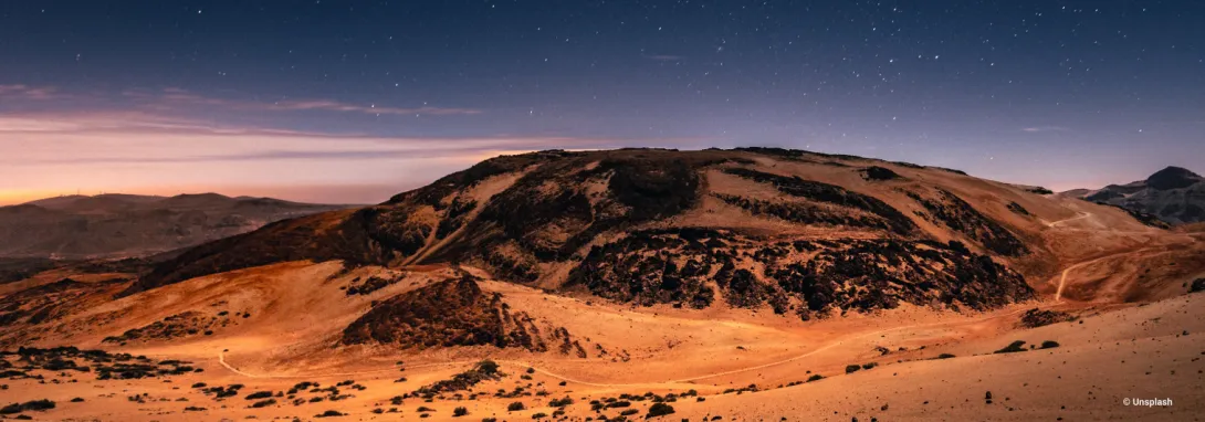 Paysage désertique orangé